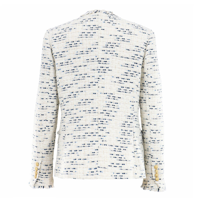 Saphire Frayed-Trim Tweed Jacket image number null