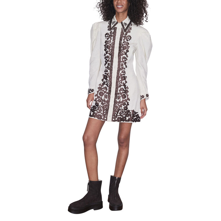 knee length dresses for ladies Lucy White Long Sleeve Mini Dress - US 12