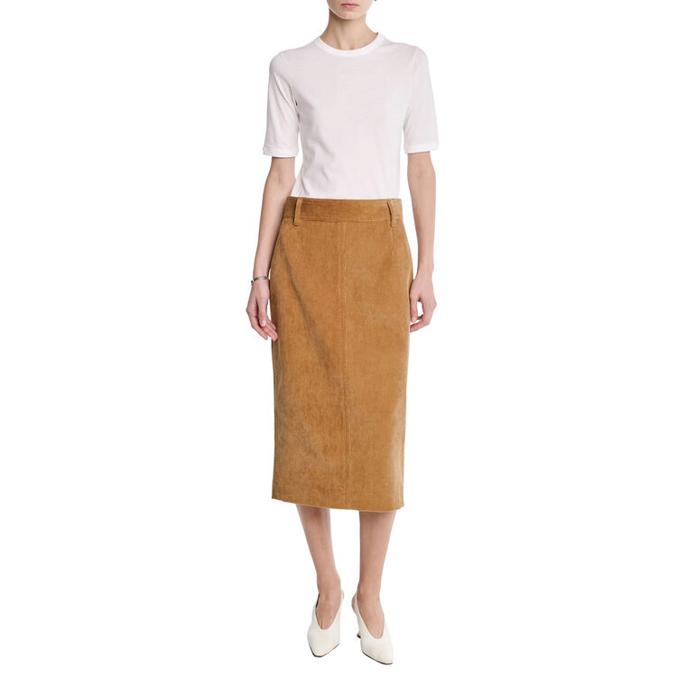 Zipper Corduroy Pencil Skirt image number null