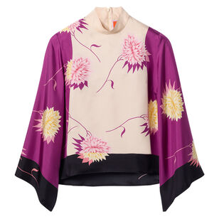 Make An Exit Long Sleeve Silk Top