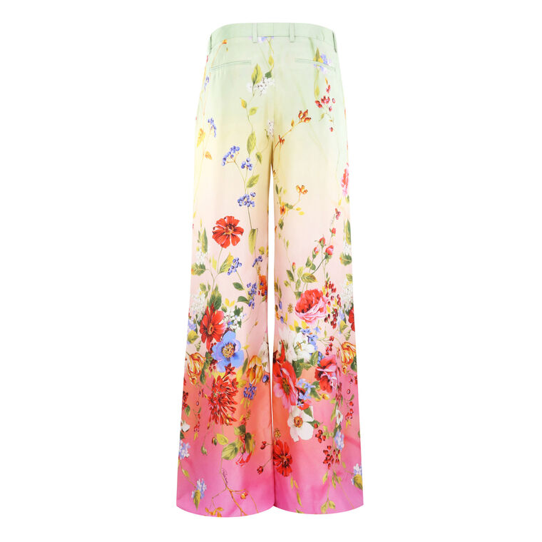 Miami Flowers Print Flare Pants image number null