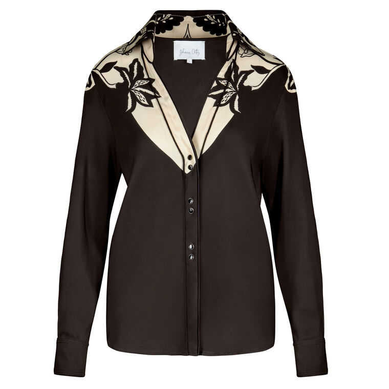 Heavy Crepe Hacia Puerto Long Sleeve Shirt image number null