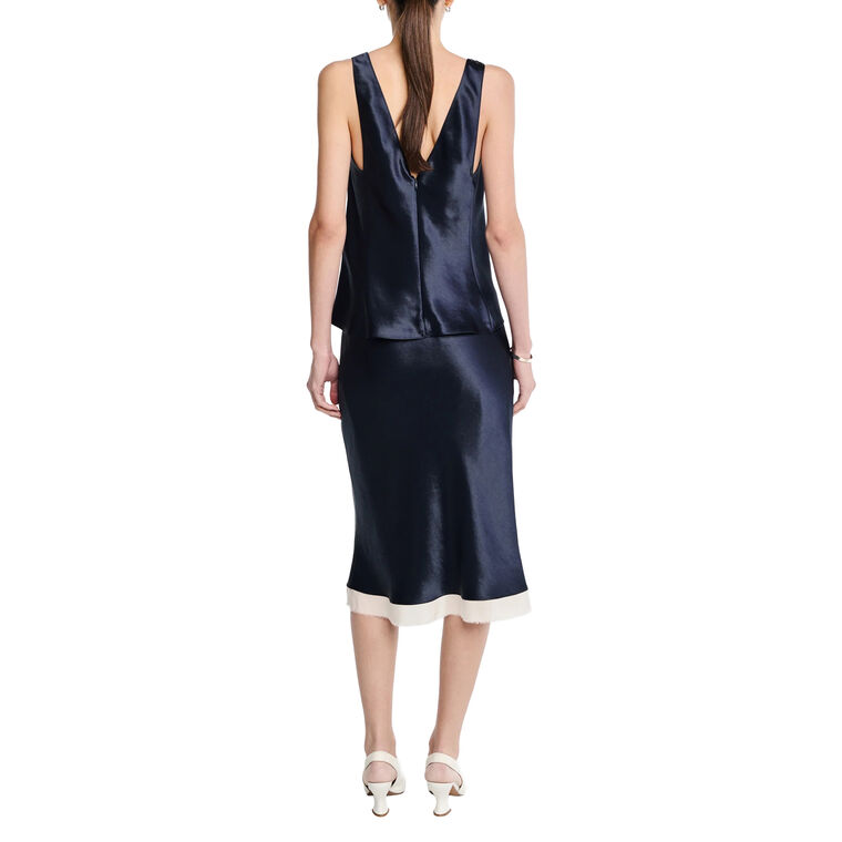Bias Ribbon Midi Skirt image number null