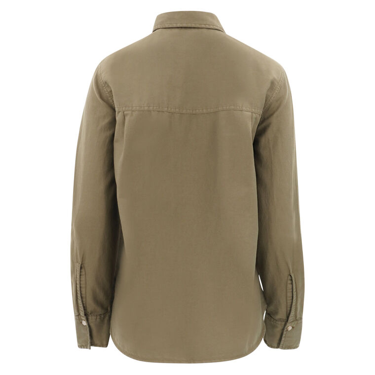 Cotton-Silk Utility Long-Sleeve Shirt image number null