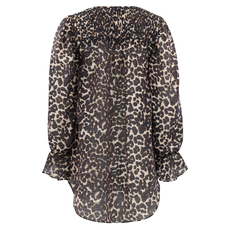 Smocked Yoke Peasant Blouse image number null