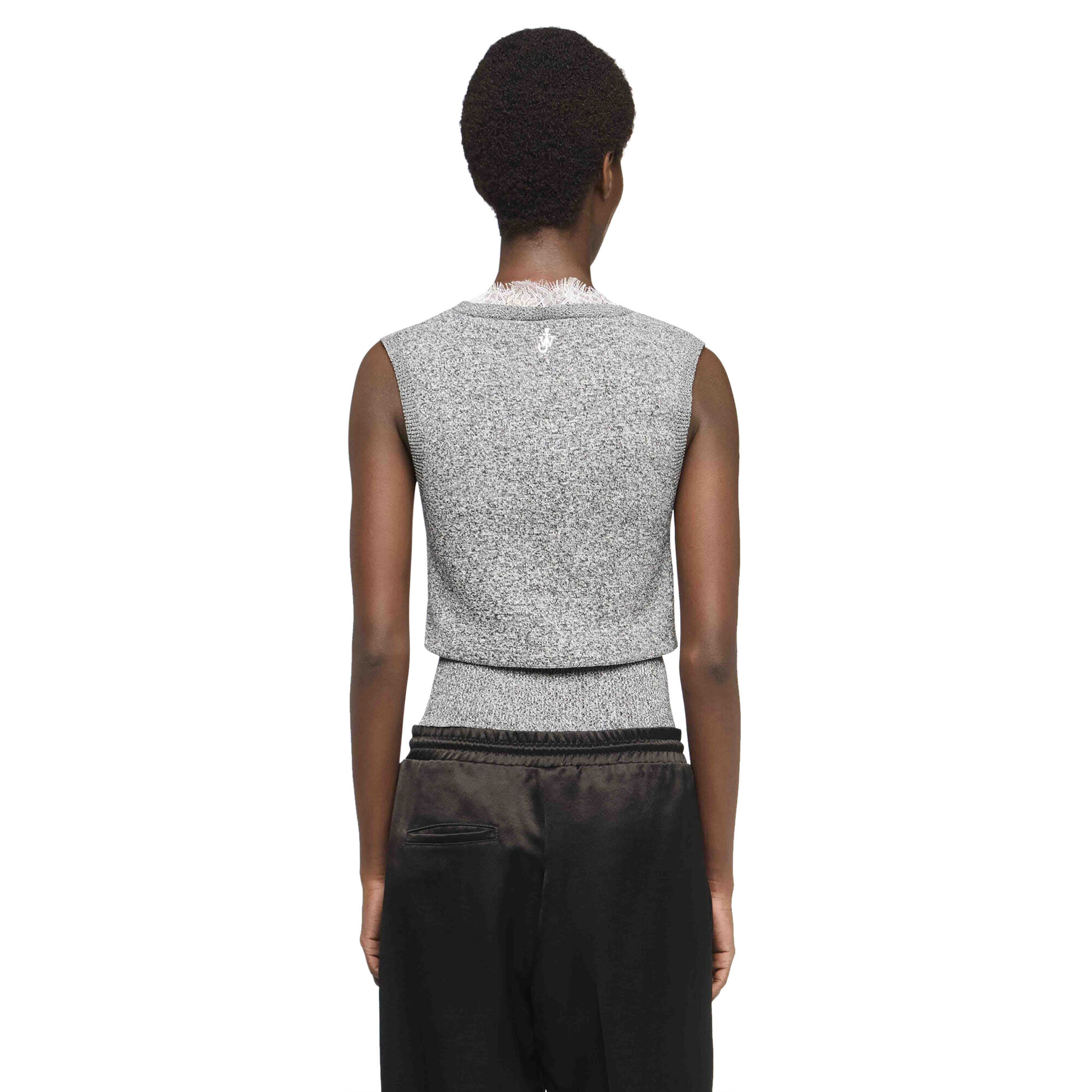 Lace Trim V-Neck Vest