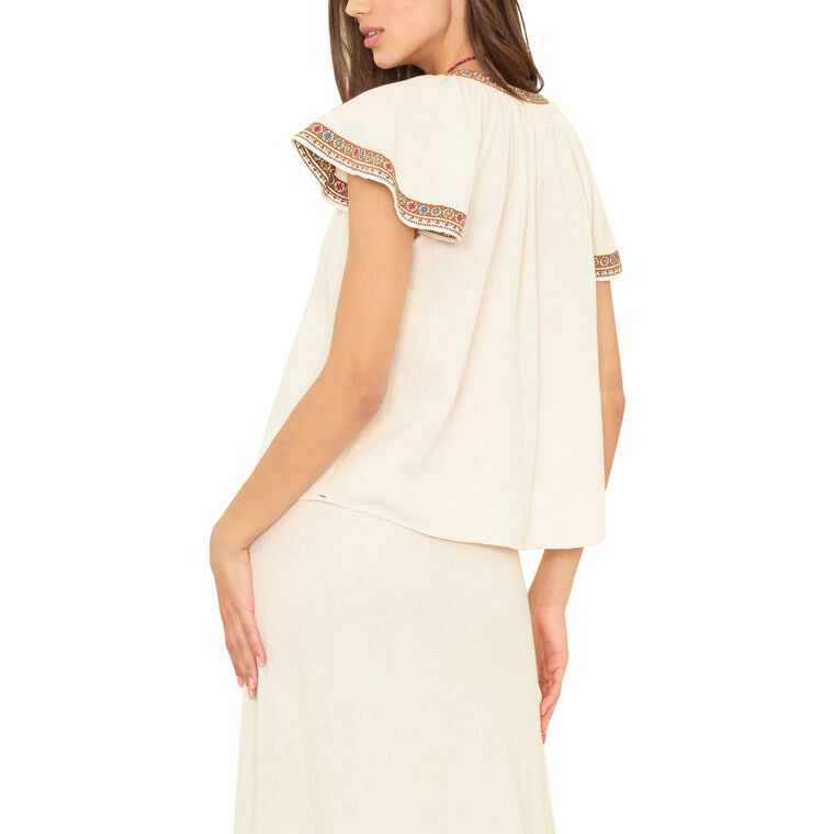Ambry Short Sleeve V-Neck Top image number null