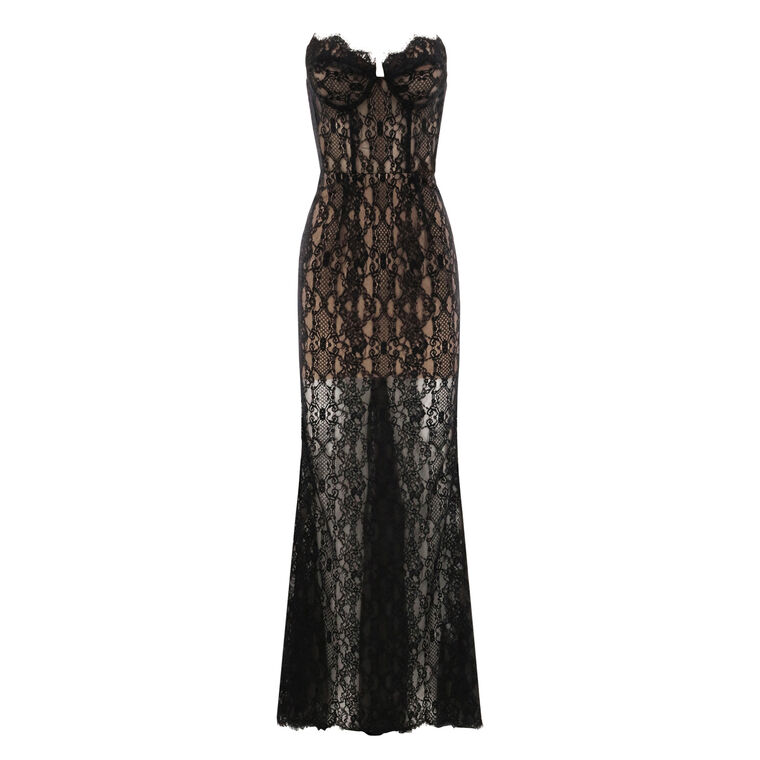 Kiera Strapless Lace Gown image number null