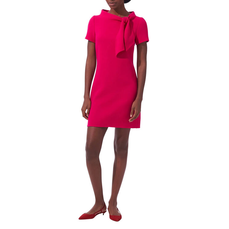 Tie Boat Neck Mini Dress image number null