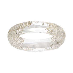 Clear Confetti Crystal Lucite Hinge Bracelet
