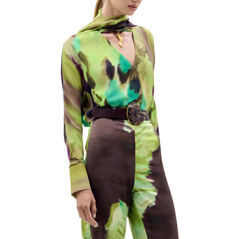 Jaboca Long Sleeve High Neck Blouse image number null