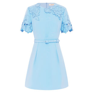 Aurelie Applique Short Sleeve Mini Dress