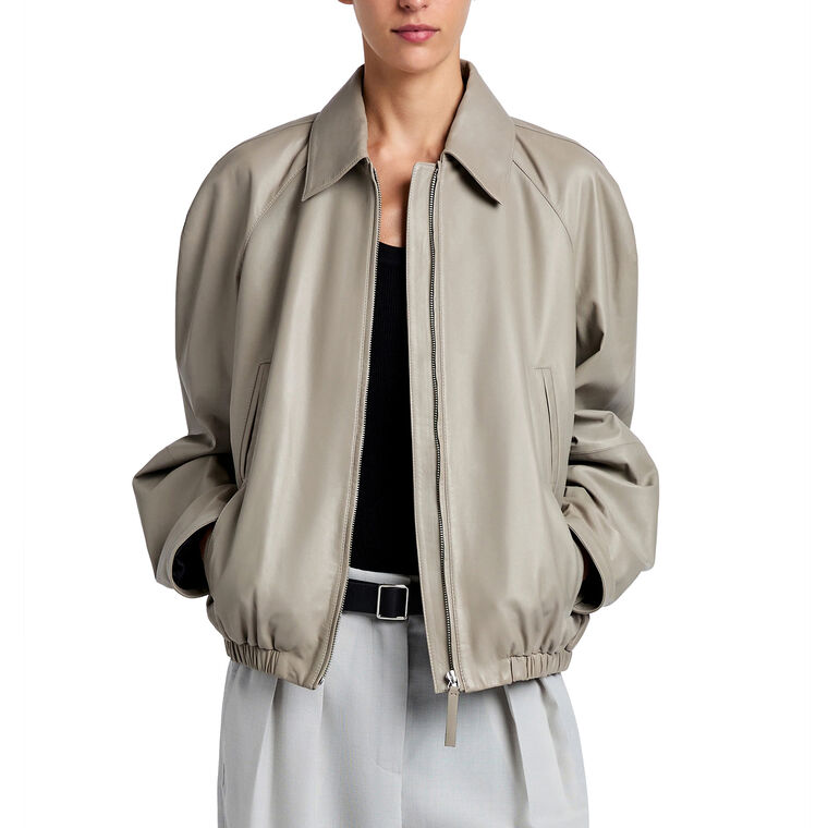 Beck Leather Bomber Jacket image number null