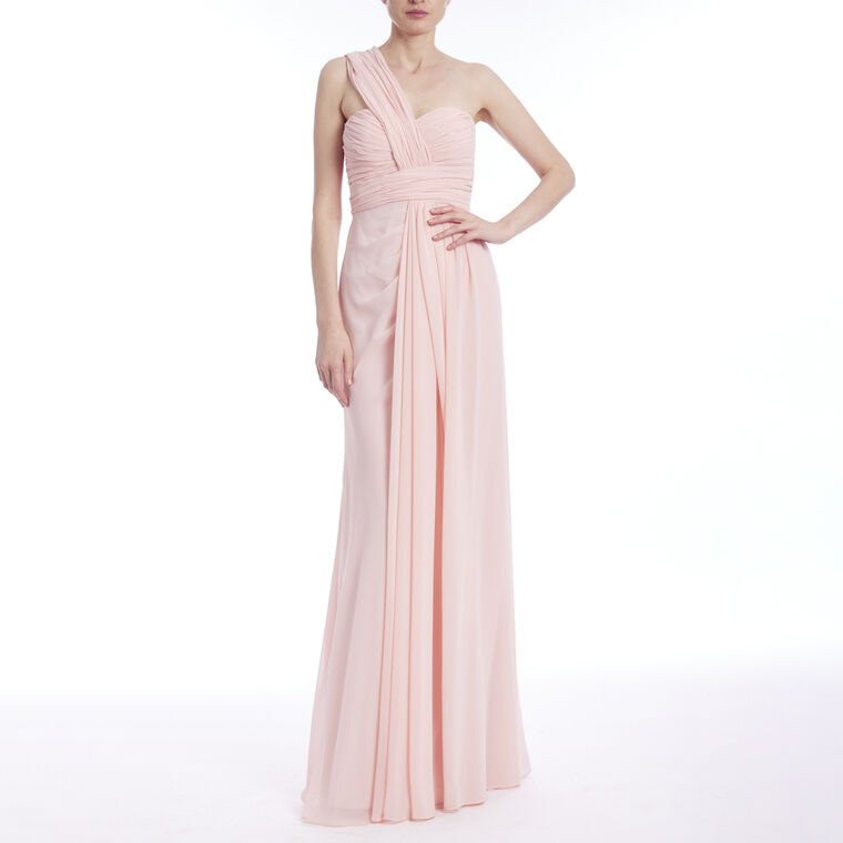 Ruched One-Shoulder Gown image number null