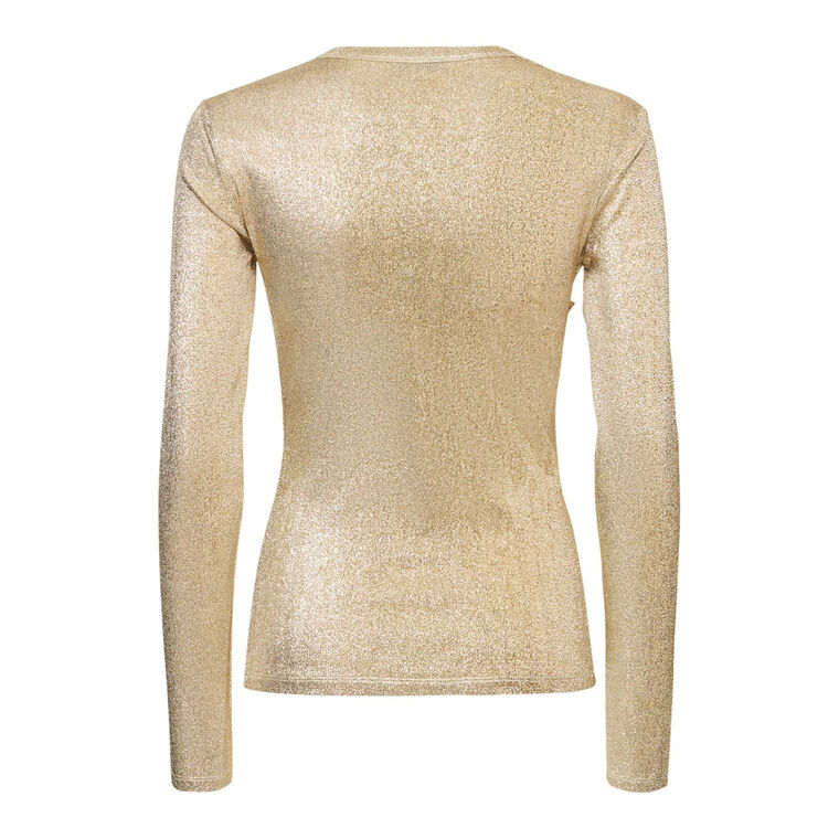 Long Sleeve Drape Pression Side Button Top image number null