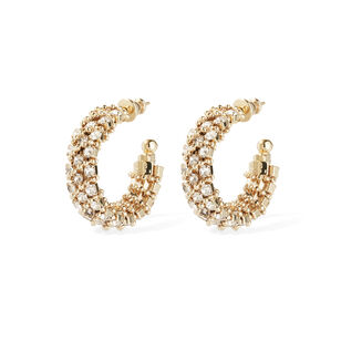 Izilda Strass Mini Hoop Earrings