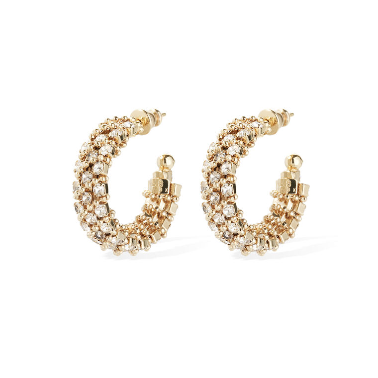 Izilda Strass Mini Hoop Earrings image number null