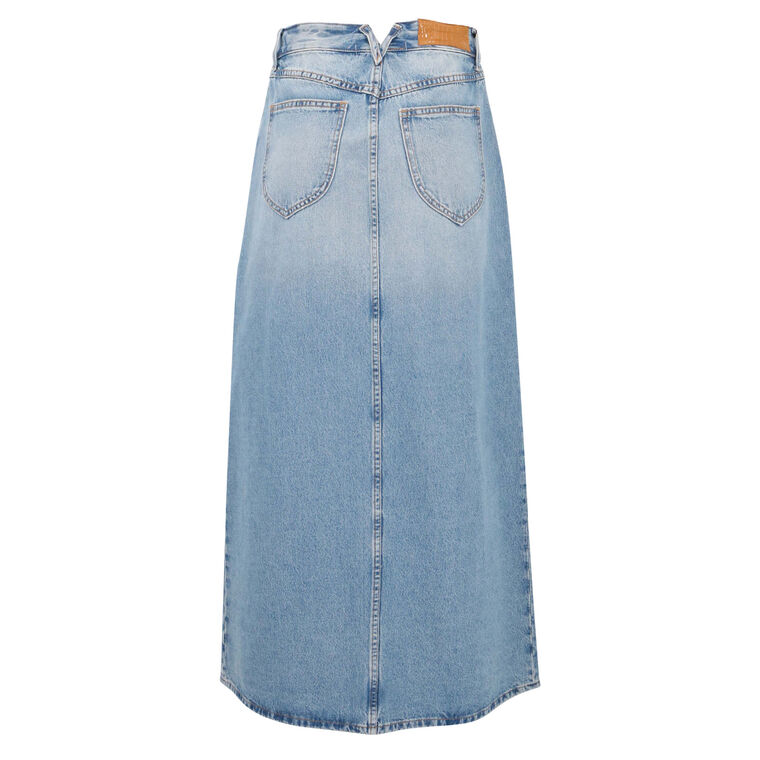Long Denim Slit Skirt image number null