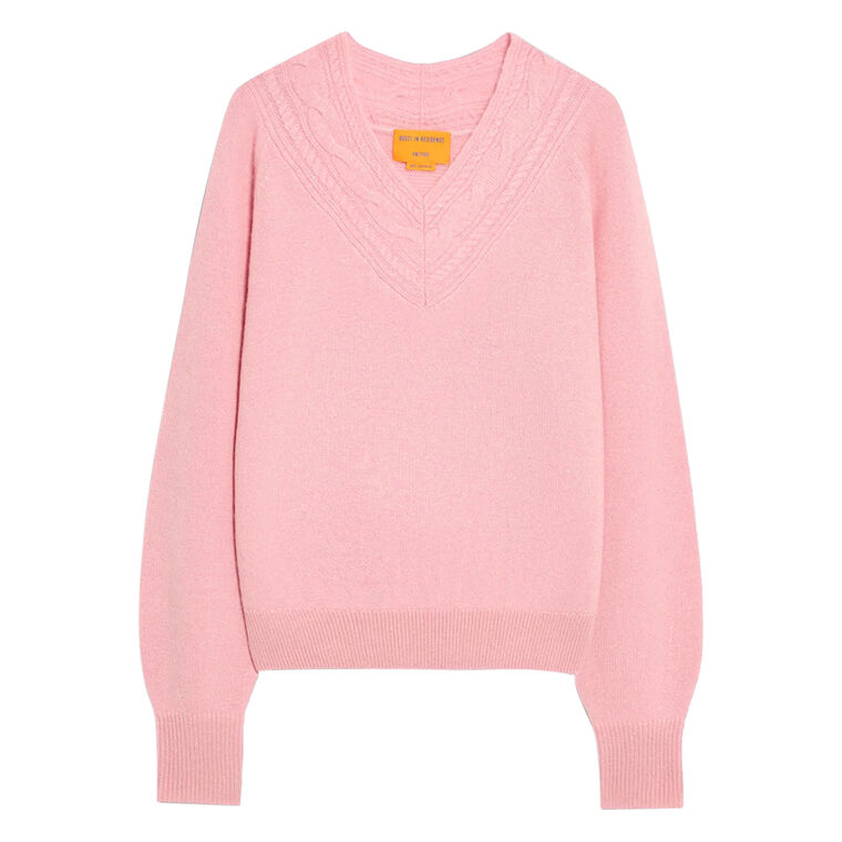 The Varsity V-Neck Cashmere Sweater image number null