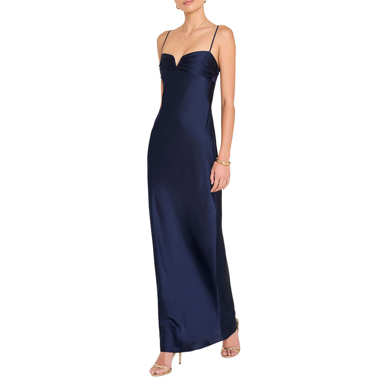 Ira Sleeveless Satin Maxi Dress image number null