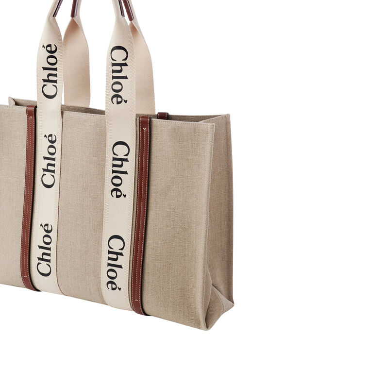 Large Woody Tote Bag In Linen image number null