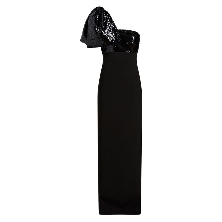 Rora One Shoulder Bow Detail Gown image number null