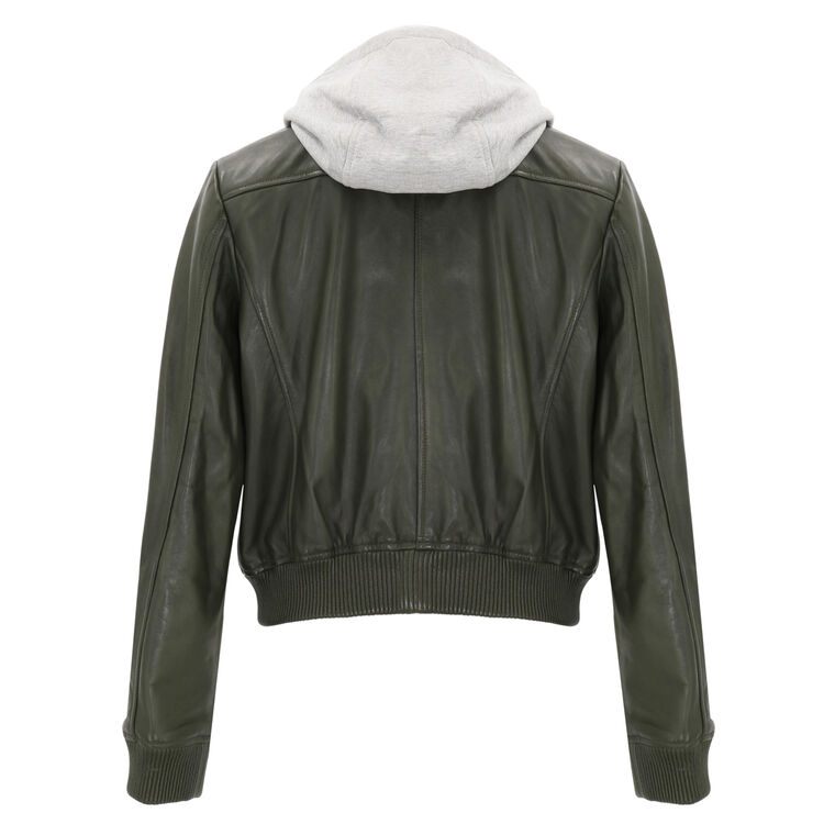 Candace Leather Bomber Jacket image number null