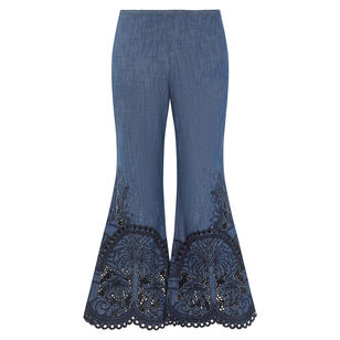 Coco Embroidered Denim Pant
