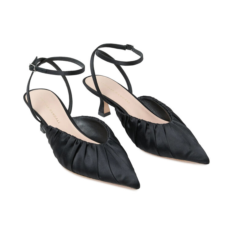 Rio Satin Slingback Kitten Heel image number null