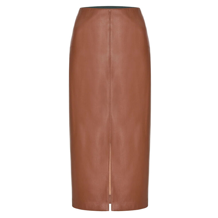 The Esme Vegan Leather Pencil Skirt image number null