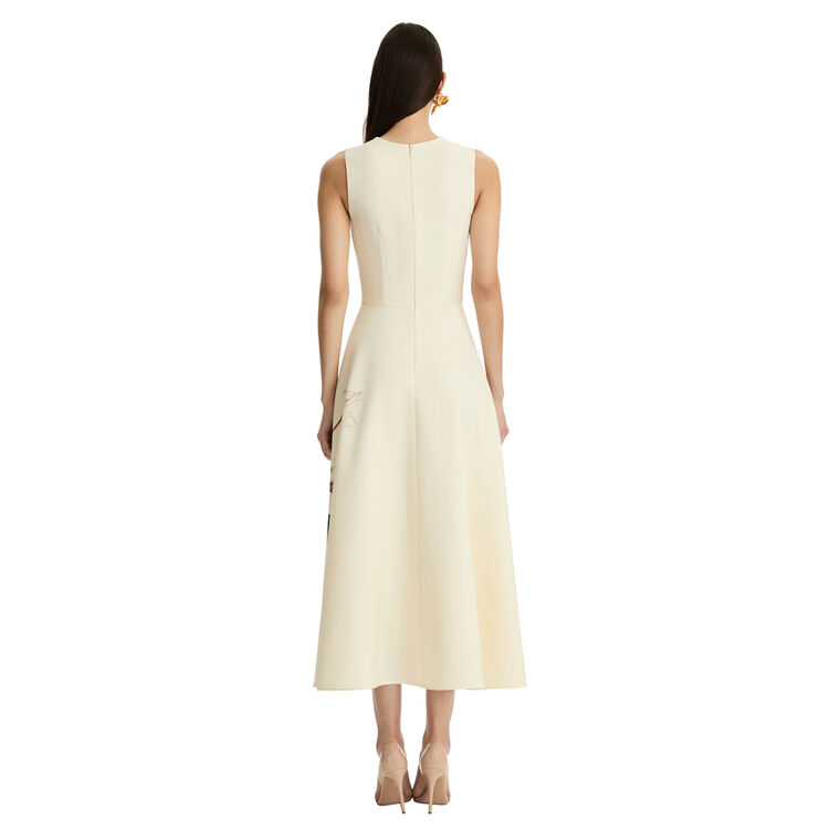 Sleeveless Cyclamen Wool Midi Length Day Dress image number null