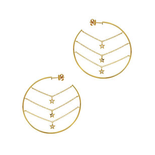 Siren 3 Dangling Star With Diamond Hoops