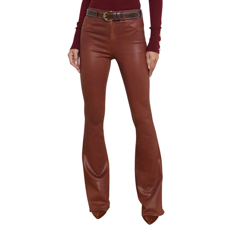 Marty Coated High Rise Flare Jean image number null