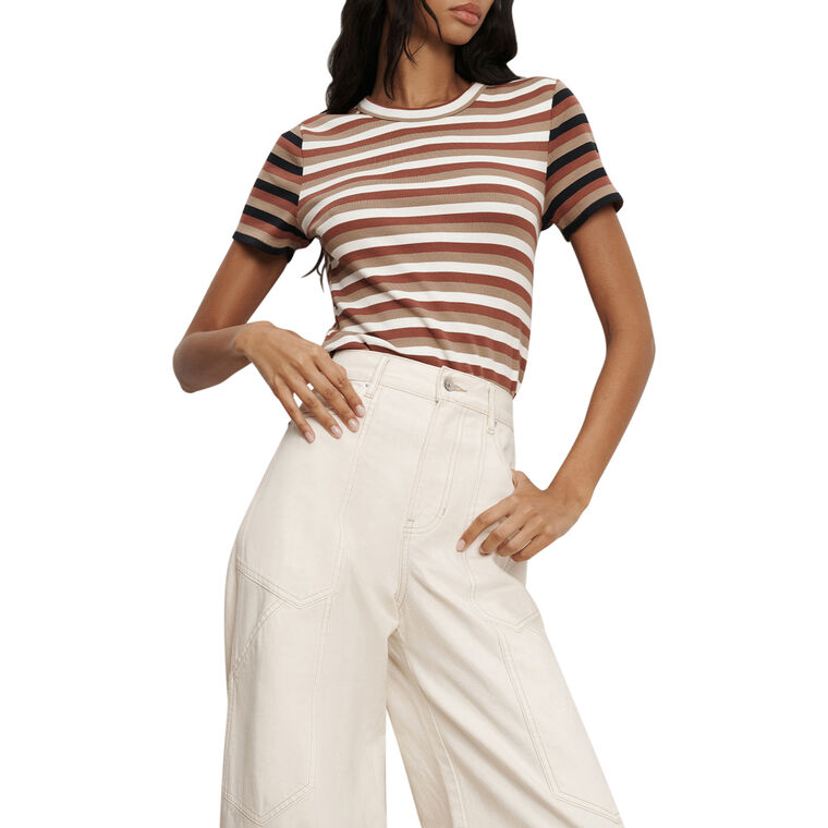 Pruitt Striped Short Sleeve Ribbed T-Shirt image number null