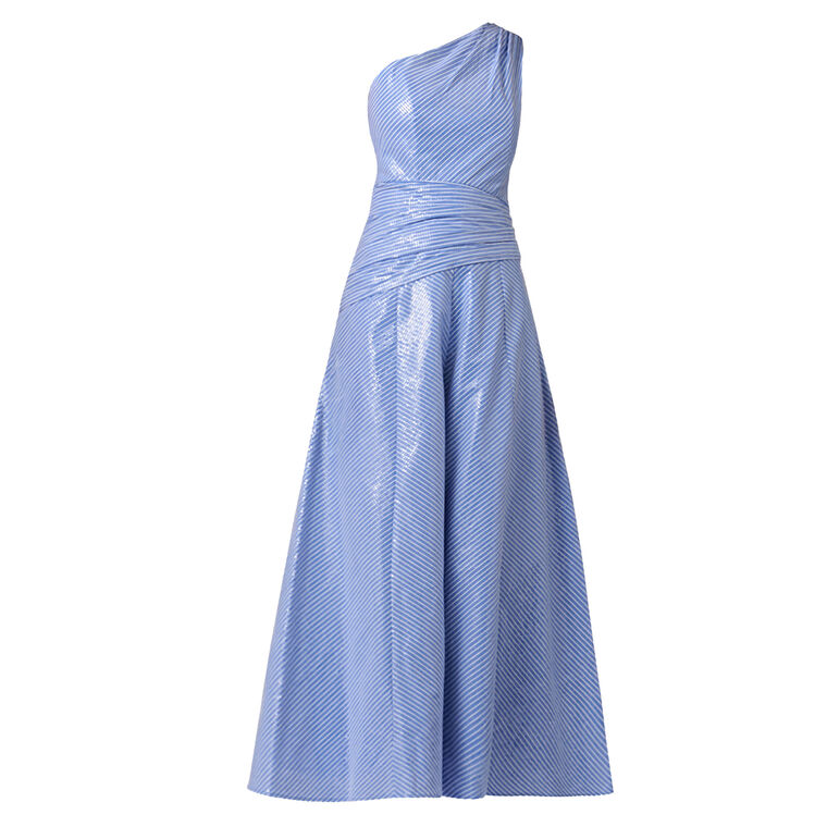 Nikki Sequin-Coated One-Shoulder Midi Dress image number null