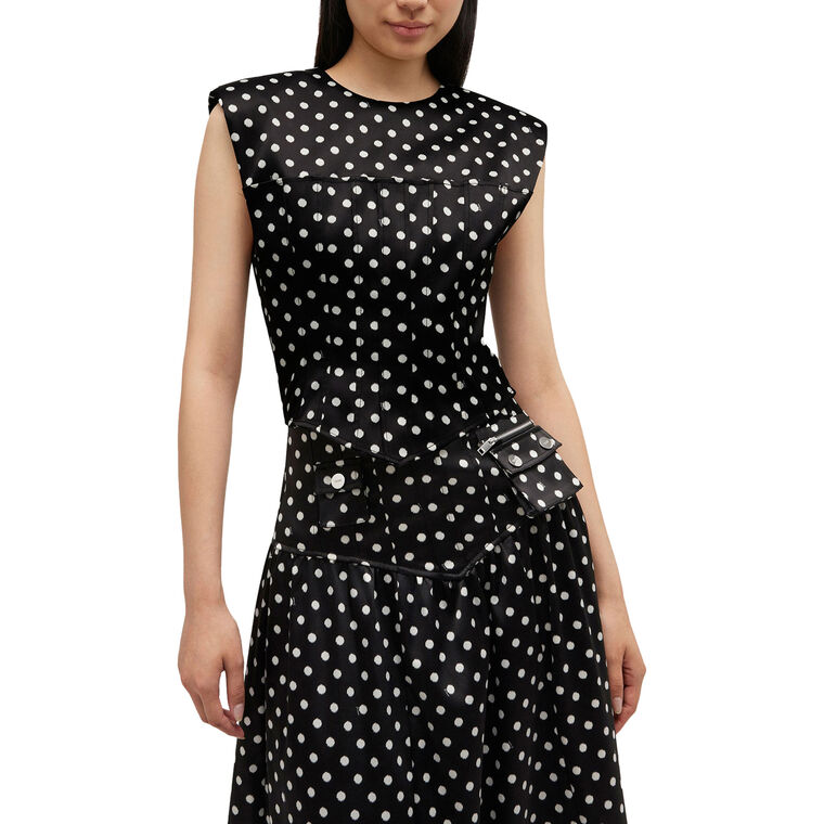 Polka-Dot Double Satin Corset Top image number null
