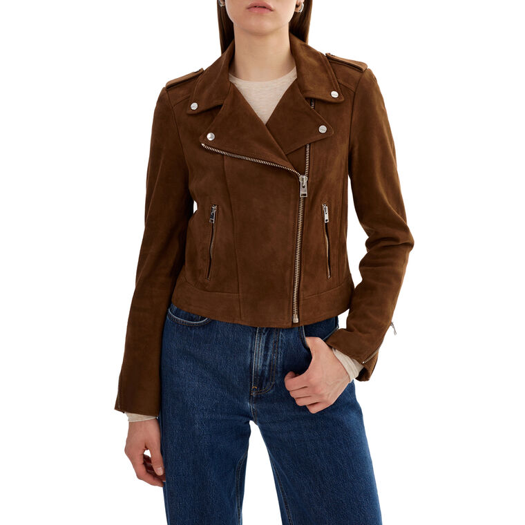 Donna S Suede Biker Jacket image number null