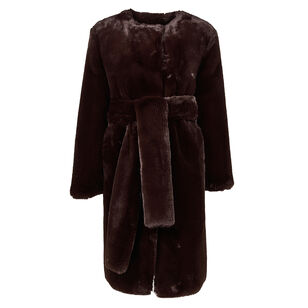 Stella Belted Faux Fur Coat