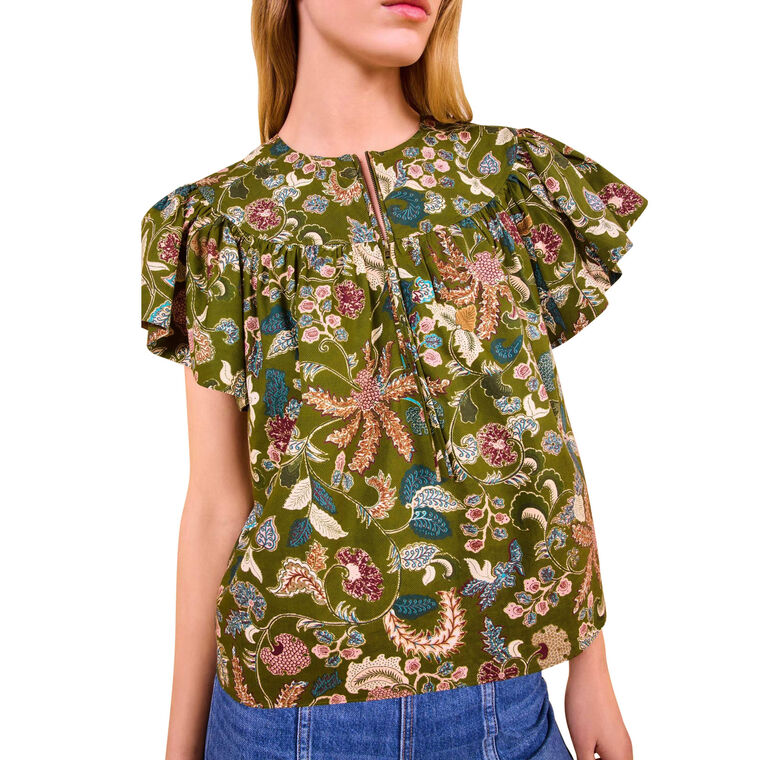 Perline Flutter Sleeve Blouse image number null