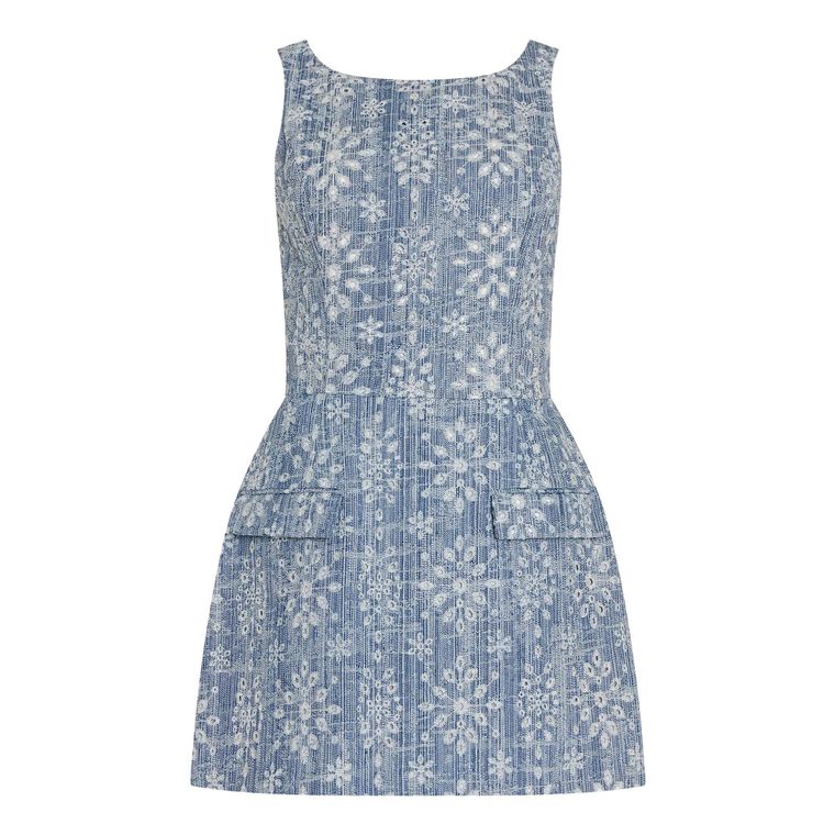 Clarissa Sleeveless Chambray Skort Romper image number null