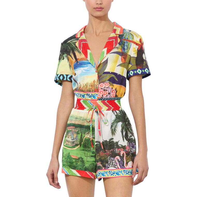 Leighton Short Sleeve Pajama Romper image number null