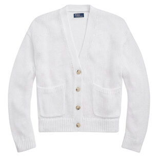 Linen-Blend V-Neck Cardigan
