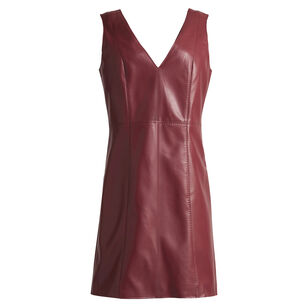 Violette Sleeveless V-Neck Vegan Leather Mini Dress