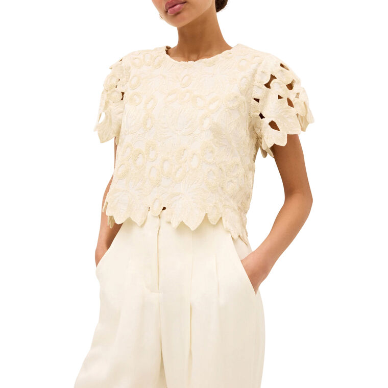 Pelumi Embroidered Short Sleeve Top image number null