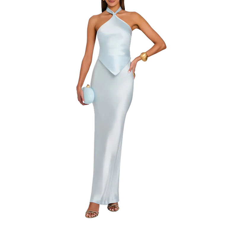 Ester Sleeveless Satin Maxi Dress image number null