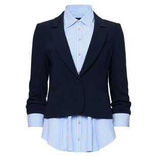 Aron Mixed Media Blazer