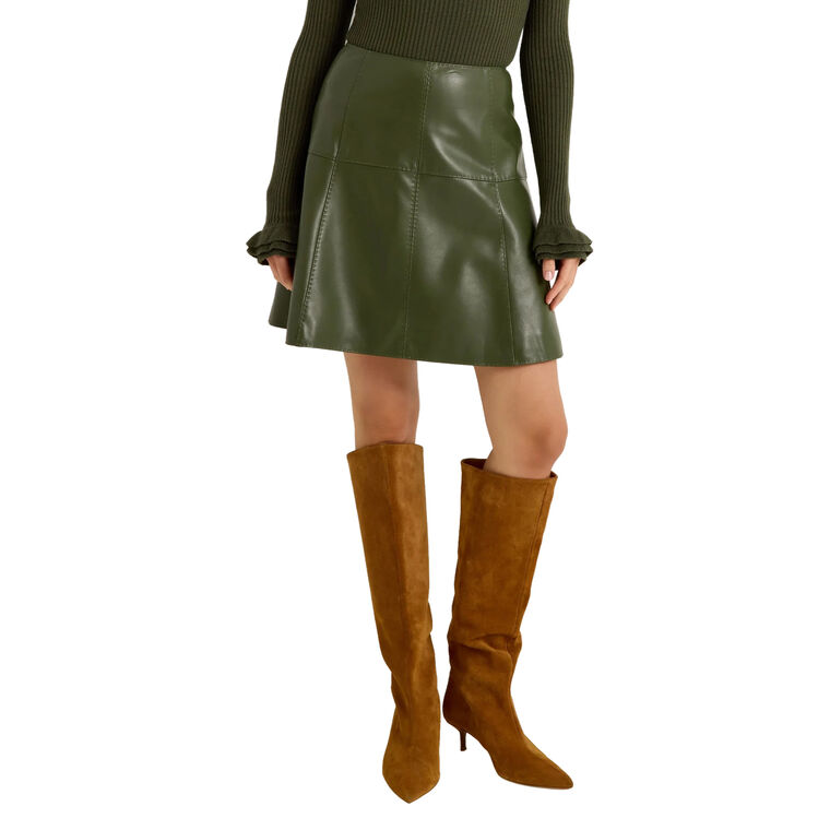 Crawford Vegan Leather Skirt image number null