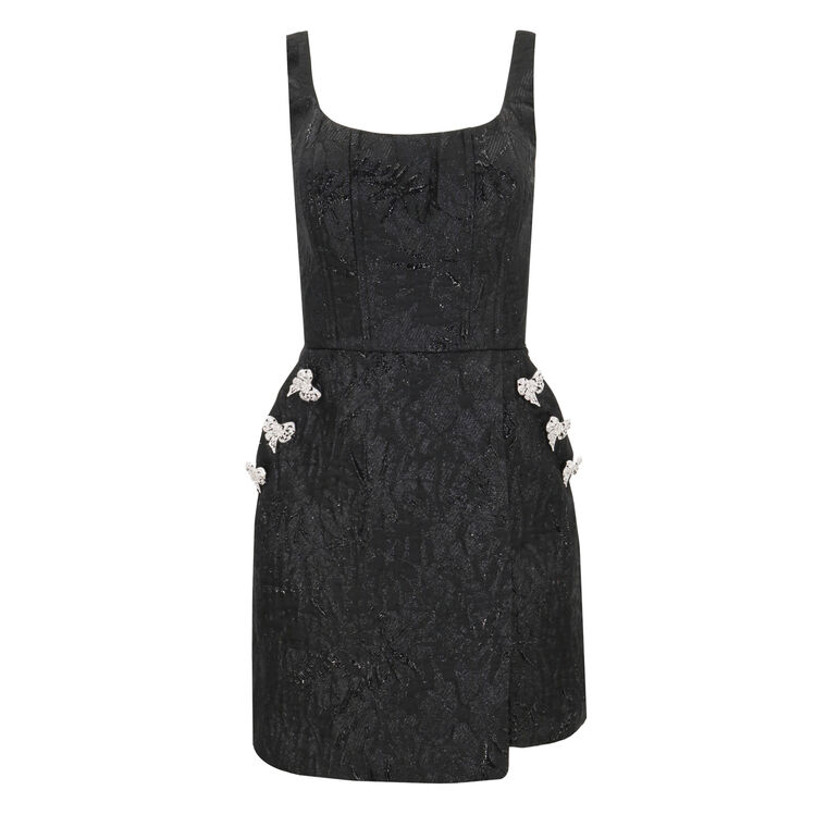 Chianti Sleeveless Jacquard Mini Dress image number null