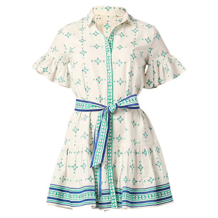 Fauna Short Sleeve Belted Mini Dress image number null