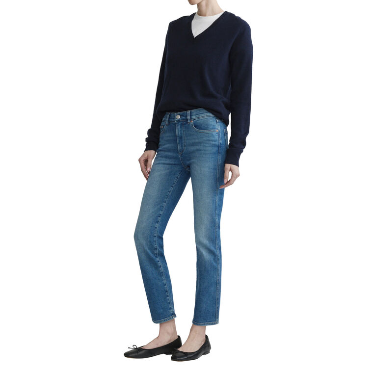 Mara Straight Mid Rise Instasculpt Ankle Jeans image number null